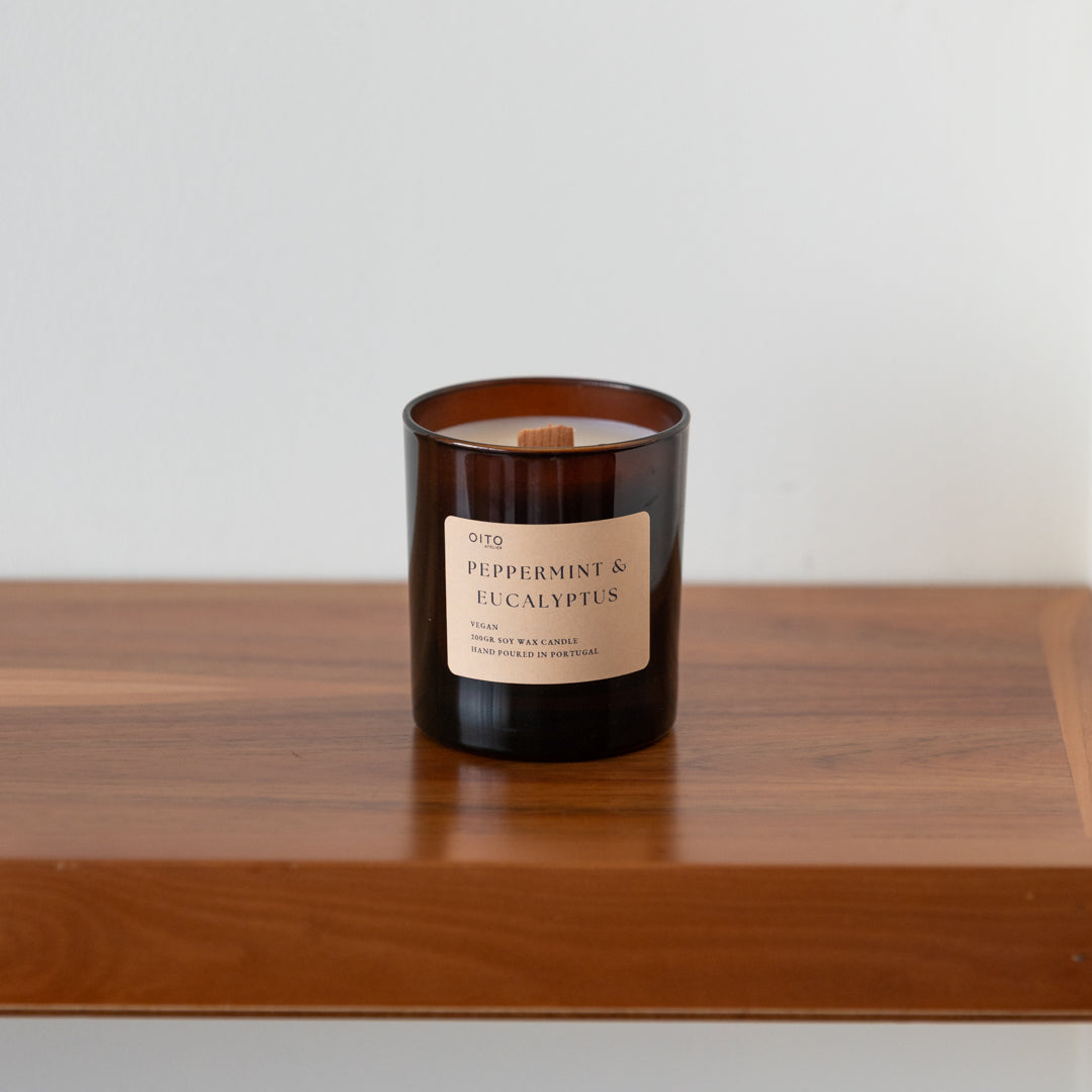 Peppermint and Eucalyptus - 50 hour candle